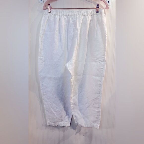 Flax Linen pants Sz L stretchy waist - Picture 3 of 4
